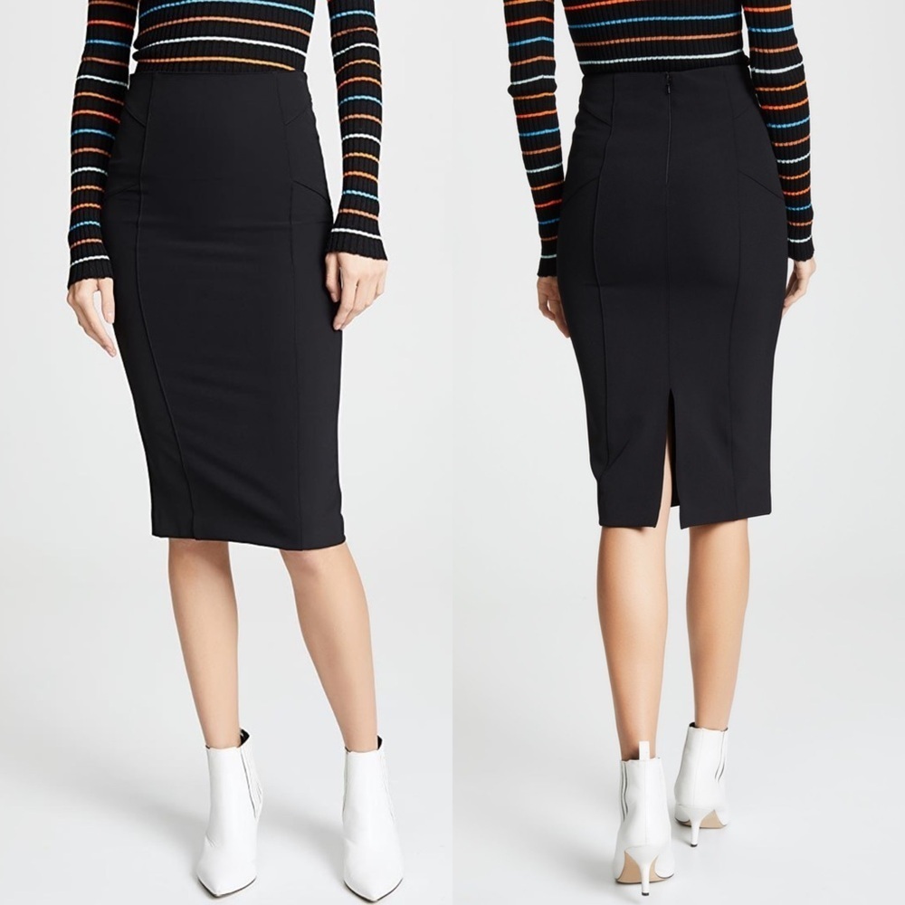 NWT Veronica Beard Vail Pencil Midi Skirt in Black